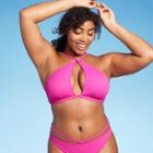 Women's Longline Keyhole Halter Bikini Top - Shade & Shore Pink