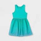 Toddler Girls' Ombre Tulle Tank Dress - Cat & Jack Teal/blue