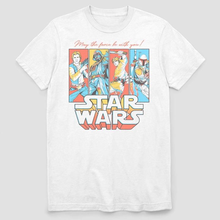 Men's Star Wars Pop Culture Crew Short Sleeve Graphic T-shirt - White