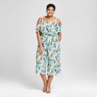 Women's Plus Size Floral Print Cold Shoulder Jumpsuit - Ava & Viv