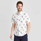 Men's Standard Fit Short Sleeve Button-down Shirt - Goodfellow & Co Light Cream S, Men's, Size: Small,