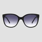 Women's Glossy Plastic Cat Eye Sunglasses - Universal Thread Black