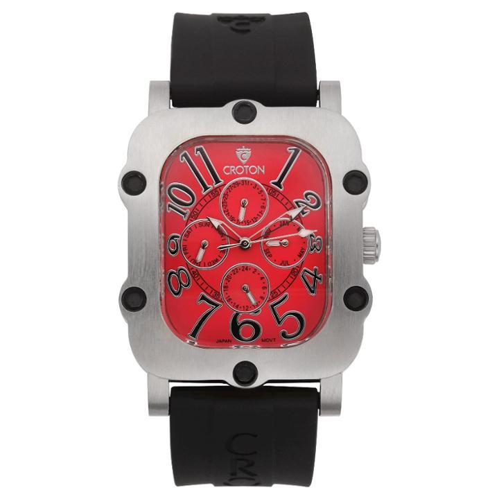 Men's Croton Analog Watch - Black Red Dial