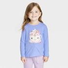Toddler Girls' Unicorn Long Sleeve Shirt - Cat & Jack Blue