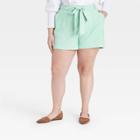 Women's Plus Size High-rise Tie Waist Shorts - A New Day