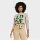 Women's Crewneck Slogan Sweater - A New Day Oatmeal