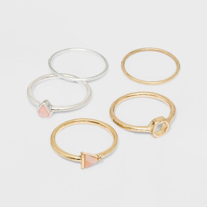 Open Geo Semi Precious Ring Set 5ct - Universal Thread,