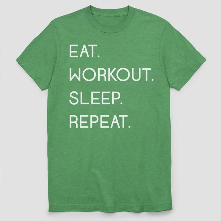 Fifth Sun Men's Short Sleeve Workout Repeat Graphic T-shirt - Kelly Green