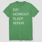 Fifth Sun Men's Short Sleeve Workout Repeat Graphic T-shirt - Kelly Green