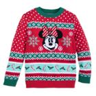 Girls' Disney Minnie Holiday Sweater Red - 5-6 - Disney Store At Target Exclusive, Girl's