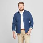 Target Men's Tall Striped Standard Fit Long Sleeve Denim Shirt - Goodfellow & Co Indigo