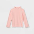 Toddler Girls' Rib Mock Neck Long Sleeve T-shirt - Art Class