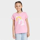Girls' Rainbow Short Sleeve Graphic T-shirt - Cat & Jack Bright Pink