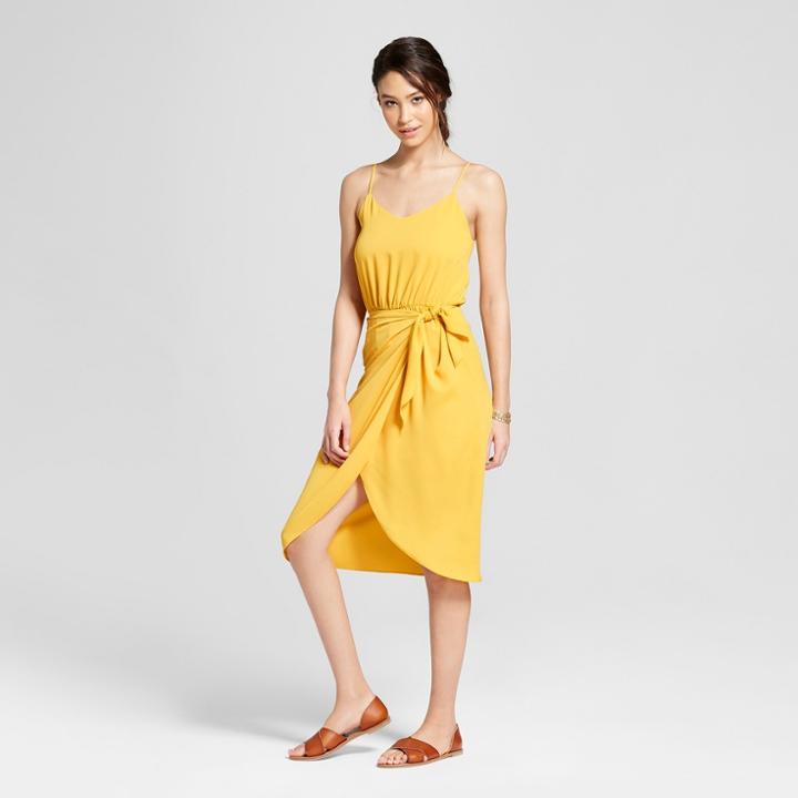 Women's Wrap Midi Dress - Le Kate (juniors') Yellow