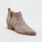 Women's Cari Leopard Print Cut Out Ankle Bootie - Universal Thread Brown