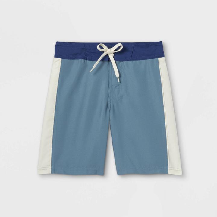 Boys' Colorblock Swim Trunks - Art Class Blue