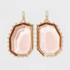 Gold With Peach Glass Beaded Drop And Statement Earrings - A New Day Gold