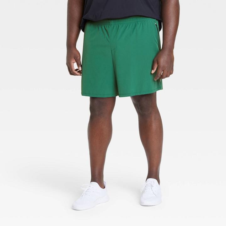 Men's Big & Tall Stretch Woven Shorts 7 - All In Motion Dark Green