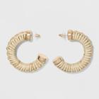 Straw Hoop Earrings - A New Day Natural, Women's