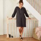 Women's Puff Long Sleeve Shirtdress - Universal Thread Gray