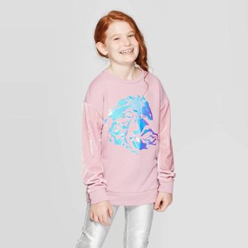 Girls' Frozen Nature Is Magical Velour Sweatshirt - Pink