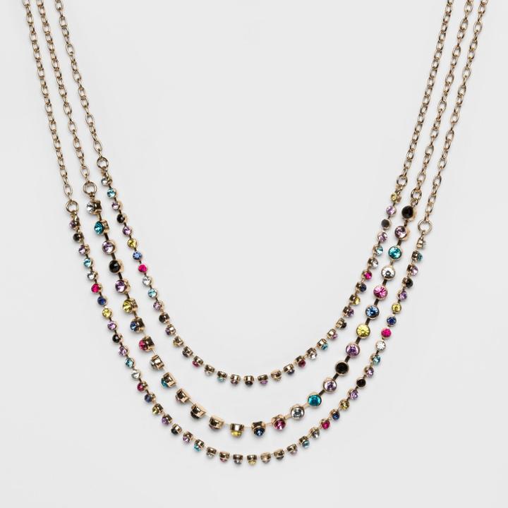 Sugarfix By Baublebar Colorful Crystal Necklace - Rainbow, Girl's, Multicolor Rainbow