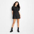 Women's Puff Short Sleeve Drawcord Mini Dress - Future Collective With Gabriella Karefa-johnson Black Xxs