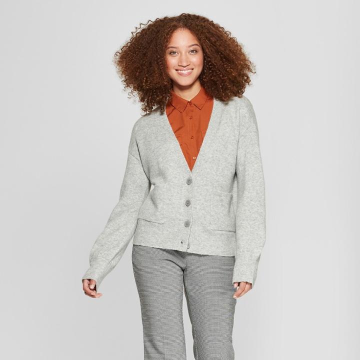 Women's V-neck Cardigan - A New Day Gray