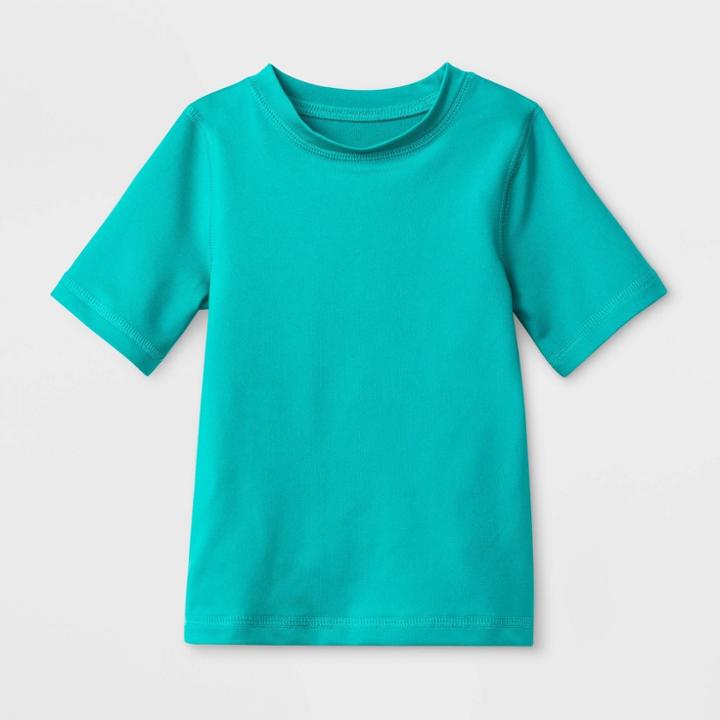 Target Petitetoddler Boys' Short Sleeve Rash Guard - Turquoise 9m, Boy's, Blue