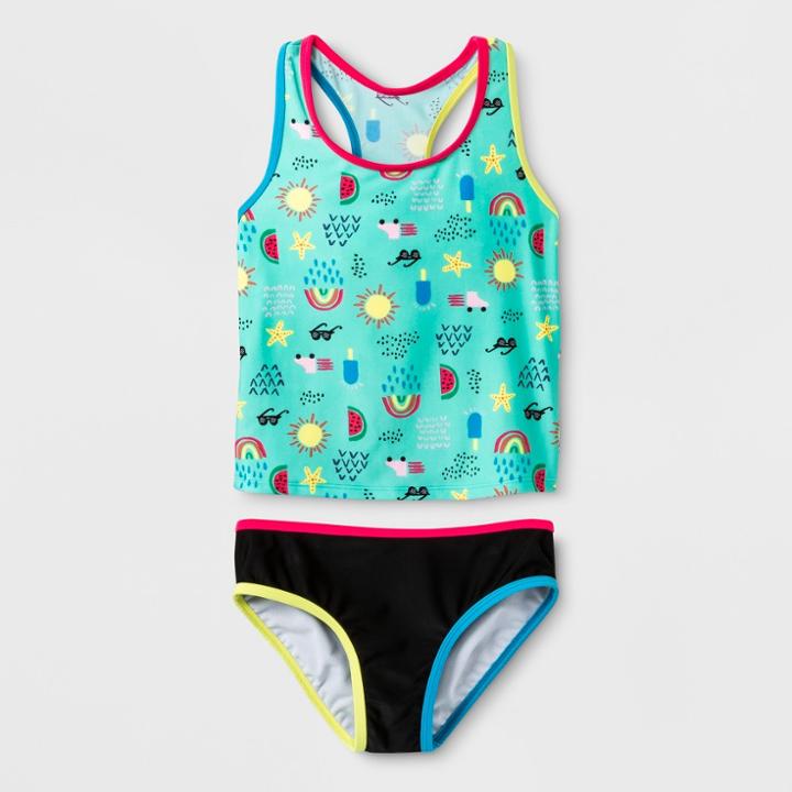 Plus Size Girls' Sunsation Tankini Set - Cat & Jack Blue