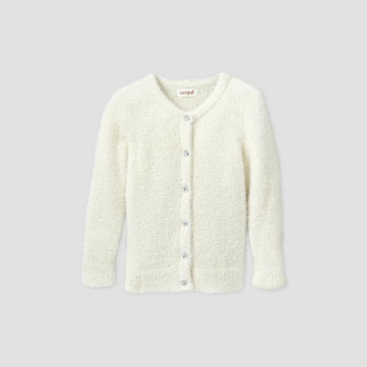 Toddler Girls' Textured Cardigan - Cat & Jack Cream