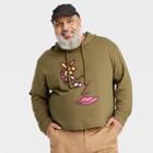 No Brand Pride Adult Plus Size Blu Face Hoodie - Olive Green
