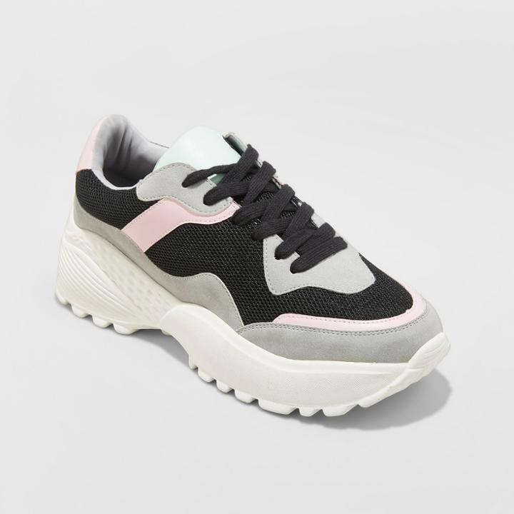 Women's Freshee Wide Width Sneakers - Wild Fable Black 11w,