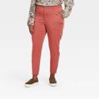 Women's Plus Size Mid-rise Utility Ankle Pants - Knox Rose Pink
