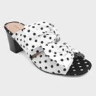 Women's Poppy Polka Dot Bow Two Band Heeled Pumps - Who What Wear White