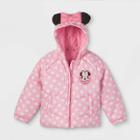Girls' Minnie Mouse Puffer Jacket - Pink