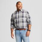 Men's Tall Long Sleeve Cotton Slub Texture Button-down Shirt - Goodfellow & Co Xavier Navy (blue)