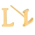 Women's Journee Collection Brass Initial Stud Earrings - Gold, L, Size: Large, Gold