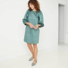 Women's Puff 3/4 Sleeve Dress - A New Day Green