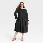 Women's Plus Size Balloon Long Sleeve A-line Dress - Who What Wear Black