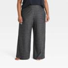 Women's Plus Size Knit Mid-rise Wide Leg Pant - All In Motion Heathered Black