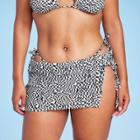 Women's Side Cinch Swim Cover Up Skirt - Wild Fable Black And White Check Print