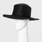 Women's Straw Flat Top Boater Hats - Universal Thread Black