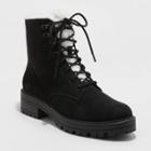 Women's Tessie Sherpa Lace Up Hiking Boots - Universal Thread Black