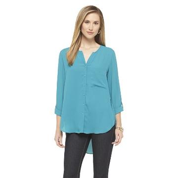Mossimo Button Down Blouse Turquoise