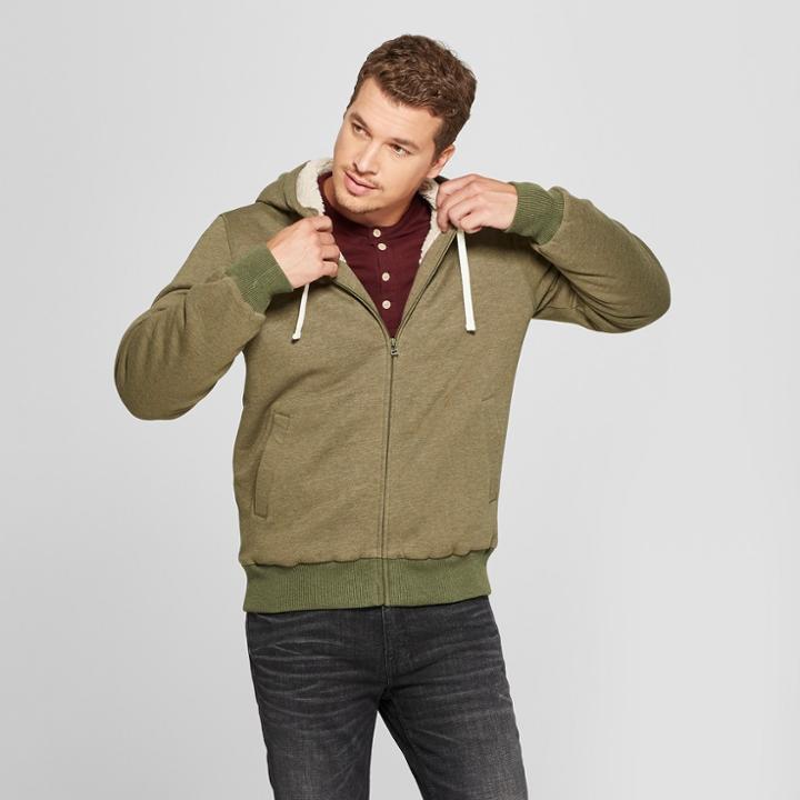 Men's Sherpa Fleece Jacket - Goodfellow & Co Green