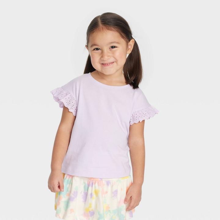 Toddler Girls' Eyelet T-shirt - Cat & Jack Violet