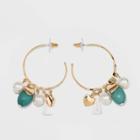 Sugarfix By Baublebar Eclectic Charm Hoop Earrings - Turquoise, Women's, Blue
