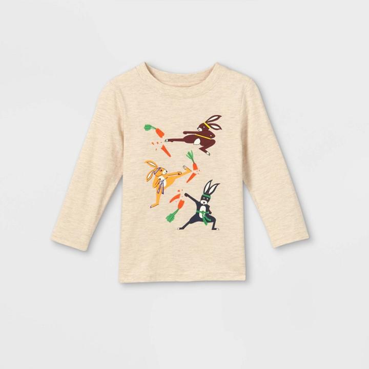 Toddler Boys' Karate Bunnies Graphic Long Sleeve T-shirt - Cat & Jack Cream