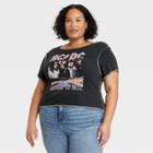 Women's Ac/dc Plus Size Baby Short Sleeve Graphic T-shirt - Black